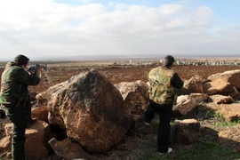 Binh lính Syria tại căn cứ ở tỉnh Sweida . (Nguồn: AFP)