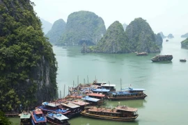 Cảnh non nước hữu tình trên Vịnh Hạ Long. (Ảnh: Minh Đức/TTXVN)