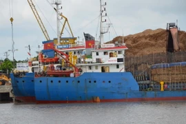 Tàu Hoàng Tuấn 28 vi phạm quy định an toàn hàng hải. (Ảnh: Hoàng Ngọc/Vietnam+)