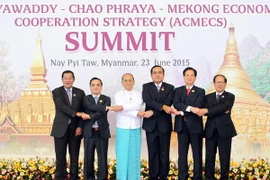 Các Trưởng đoàn dự Hội nghị Cấp cao Hợp tác CLMV 7 và Hội nghị Cấp cao ACMECS 6. (Ảnh: Đức Tám/TTXVN)