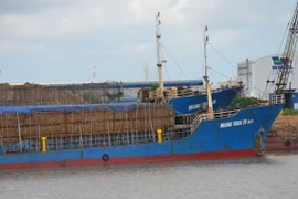 Tàu Hoàng Tuấn 28 vi phạm quy định an toàn hàng hải. (Ảnh: Hoàng Ngọc/Vietnam+)