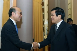 Chủ tịch nước Trương Tấn Sang tiếp ông Misuhiro Furusawa, Phó Tổng giám đốc IMF. (Ảnh: Nguyễn Khang/TTXVN)