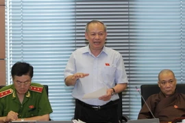 Đại biểu Quốc hội thành phố Hà Nội Đinh Xuân Thảo phát biểu ý kiến. (Ảnh: Phương Hoa/TTXVN)