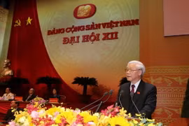 Tổng Bí thư Nguyễn Phú Trọng phát biểu bế mạc Đại hội XII của Đảng (Hà Nội, 28/1/2016). (Ảnh: Trí Dũng/TTXVN)