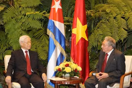 Tổng Bí thư Nguyễn Phú Trọng hội đàm với Bí thư Thứ nhất Đảng Cộng sản Cuba Raul Castro Ruz (La Habana, 29/3/2018). (Ảnh: Trí Dũng/TTXVN)
