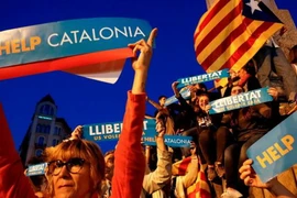 Biểu tình đòi độc lập cho Catalonia. (Nguồn: AFP)