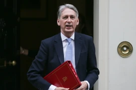 Bộ trưởng Tài chính Anh Philip Hammond sau một cuộc họp ở London. (Nguồn: AFP/TTXVN)