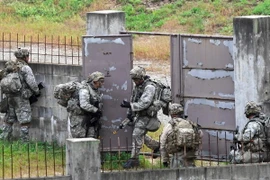 Binh sỹ Mỹ tham gia cuộc tập trận chung Hàn Quốc-Mỹ tại Pocheon, cách thủ đô Seoul của Hàn Quốc 70km về phía Đông Bắc. (Nguồn: AFP/TTXVN)