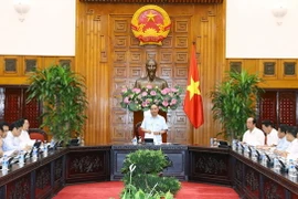 Thủ tướng Nguyễn Xuân Phúc phát biểu tại buổi làm việc. (Ảnh: Thống Nhất/TTXVN)