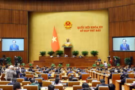 Bộ trưởng Bộ Lao động-Thương binh và Xã hội Đào Ngọc Dung, thừa ủy quyền của Thủ tướng Chính phủ trình bày Báo cáo kết quả thực hiện các mục tiêu quốc gia về bình đẳng giới năm 2023. (Ảnh: TTXVN)
