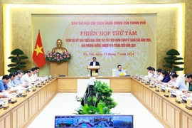 Thủ tướng Phạm Minh Chính, Trưởng Ban Chỉ đạo Cải cách hành chính của Chính phủ chủ trì phiên họp. (Ảnh: Dương Giang/TTXVN)