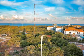 Cùng với màu xanh trời và biển, màu xanh của cây cối trên đảo Trường Sa lớn đang giúp khí hậu nơi đây trở nên thân thiện với con người hơn. (Ảnh: Hoàng Hiếu/TTXVN)