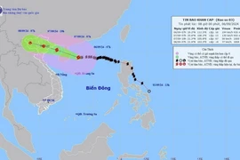 Bản đồ đường đi của Bão số 3, lúc 7h ngày 6/9/2024. (Ảnh: TTXVN phát)