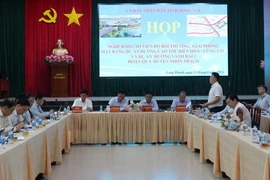 Quang cảnh buổi làm việc. (Ảnh: Công Phong/TTXVN)