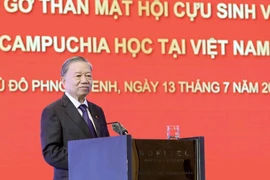 Chủ tịch nước Tô Lâm phát biểu tại buổi gặp mặt. (Ảnh: Nhan Sáng/TTXVN)