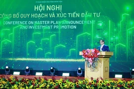 Thủ tướng Phạm Minh Chính phát biểu tại Hội nghị công bố Quy hoạch tỉnh Hưng Yên. (Ảnh: Dương Giang/TTXVN)