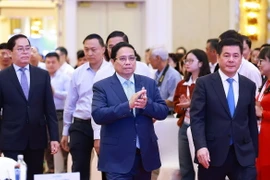 Thủ tướng Phạm Minh Chính đến dự Diễn đàn Logistics Việt Nam năm 2024. (Ảnh: Dương Giang/TTXVN)