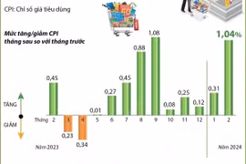 Chỉ số giá tiêu dùng tháng 2 năm 2024 tăng 1,04%
