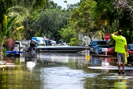 Ngập lụt tại Mỹ. (Ảnh: AFP/TTXVN)