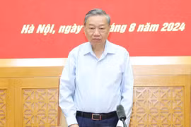 Tổng Bí thư, Chủ tịch nước Tô Lâm, Bí thư Quân ủy Trung ương phát biểu chỉ đạo. (Ảnh: Trí Dũng/TTXVN)