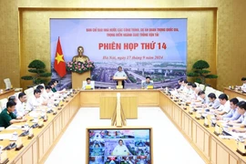 Phiên họp thứ 14 của Ban Chỉ đạo Nhà nước các công trình, dự án quan trọng quốc gia, trọng điểm ngành giao thông vận tải. (Ảnh: Dương Giang/TTXVN)