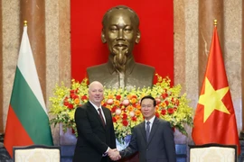 Chủ tịch nước Võ Văn Thưởng tiếp Chủ tịch Quốc hội Cộng hòa Bulgaria Rossen Dimitrov Jeliazkov. (Ảnh: Thống Nhất/TTXVN)