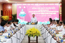 Chủ tịch Quốc hội Trần Thanh Mẫn làm việc với Tỉnh ủy Bình Phước. (Ảnh: Nhật Bình/TTXVN)