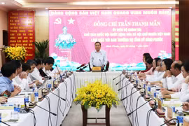 Chủ tịch Quốc hội Trần Thanh Mẫn làm việc với Tỉnh ủy Bình Phước. (Ảnh: Nhật Bình/TTXVN)