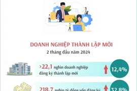 Số doanh nghiệp thành lập mới tăng 12,4% trong 2 tháng đầu năm 2024