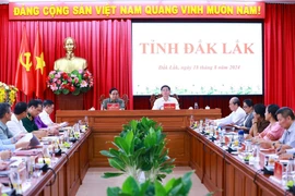 Thủ tướng Phạm Minh Chính làm việc với lãnh đạo tỉnh Đắk Lắk về tình hình phát triển kinh tế-xã hội. (Ảnh: Dương Giang/TTXVN)