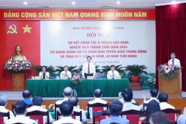 Hội nghị triển khai nhiệm vụ 6 tháng cuối năm 2024 Ban Tuyên giáo Trung ương. (Ảnh: Phương Hoa/TTXVN)