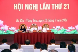 Lãnh đạo tỉnh Bà Rịa-Vũng Tàu chủ trì Hội nghị. (Ảnh: Đoàn Mạnh Dương/TTXVN)