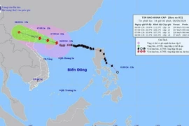 Bản đồ đường đi của bão số 3 lúc 13 giờ ngày 6/9/2024. (Ảnh: TTXVN phát)