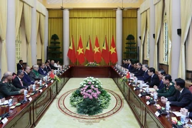 Chủ tịch nước Tô Lâm hội đàm với Tổng thống Timor-Leste Jose Ramos-Horta. (Ảnh: Lâm Khánh/TTXVN)