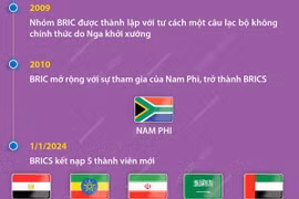 Tiến trình mở rộng nhóm các nền kinh tế mới nổi hàng đầu BRICS lên 10 thành viên