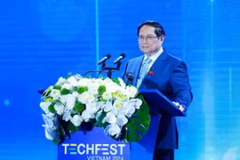Thủ tướng Phạm Minh Chính phát biểu tại Ngày hội Khởi nghiệp đổi mới sáng tạo Quốc gia 2024. (Ảnh: Dương Giang/TTXVN)