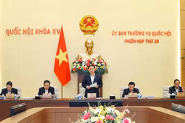 Chủ tịch Quốc hội Vương Đình Huệ phát biểu khai mạc. (Ảnh: Nhan Sáng/TTXVN)