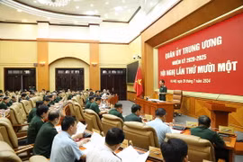 Đại tướng Phan Văn Giang chủ trì hội nghị. (Nguồn: Cổng Thông tin Điện tử Bộ Quốc phòng)