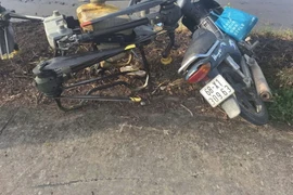 Hiện trường vụ tai nạn hy hữu. (Ảnh: TTXVN phát)