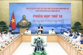 Thủ tướng Phạm Minh Chính chủ trì Phiên họp lần thứ 10 của Ban Chỉ đạo Nhà nước các công trình, dự án quan trọng quốc gia,. (Ảnh: Dương Giang/TTXVN)