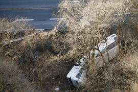 Hiện trường vụ tai nạn. (Nguồn: Kyodo/TTXVN)