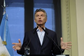 Tổng thống Argentina Mauricio Macri phát biểu trong một cuộc họp báo ở Buenos Aires ngày 12/1. (Nguồn: THX/TTXVN)