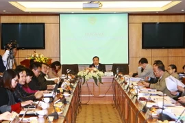 Bộ Tư pháp họp báo công tác tư pháp quý IV năm 2015. (Ảnh: Doãn Tấn/TTXVN)