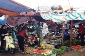 Rau, củ, quả tăng giá sau hai tuần thời tiết xấu. (Ảnh: Quỳnh Trang/Vietnam+)