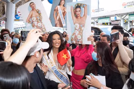 Á hậu Kim Duyên vừa chính thức lên đường chinh chiến Miss Supranational 2022, tại Ba Lan. (Ảnh: CTV/Vietnam+)