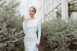 Hoa hậu Lương Thùy Linh sang trọng trong thiết kế váy cưới xa xỉ