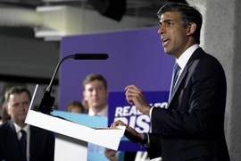 Ông Rishi Sunak phát biểu tại thủ đô London (Anh), ngày 12/7/2022. (Ảnh: AFP/TTXVN)