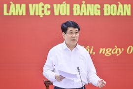 Thường trực Ban Bí thư Lương Cường phát biểu tại cuộc làm việc. (Ảnh: Báo Đại đoàn kết)