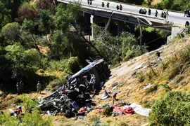 Hiện trường vụ tai nạn. (Ảnh: Reuters)