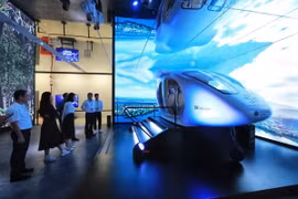 Một mô hình trưng bày tại Triển lãm quốc tế Đổi mới sáng tạo Việt Nam năm 2023. (Ảnh: Tuấn Anh/TTXVN)